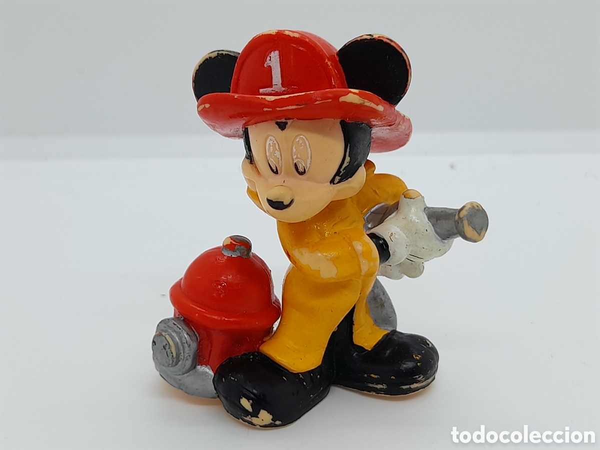 Figuras de goma y PVC: BULLYLAND. FIGURA DE MICKEY. BOMBERO. - Foto 1