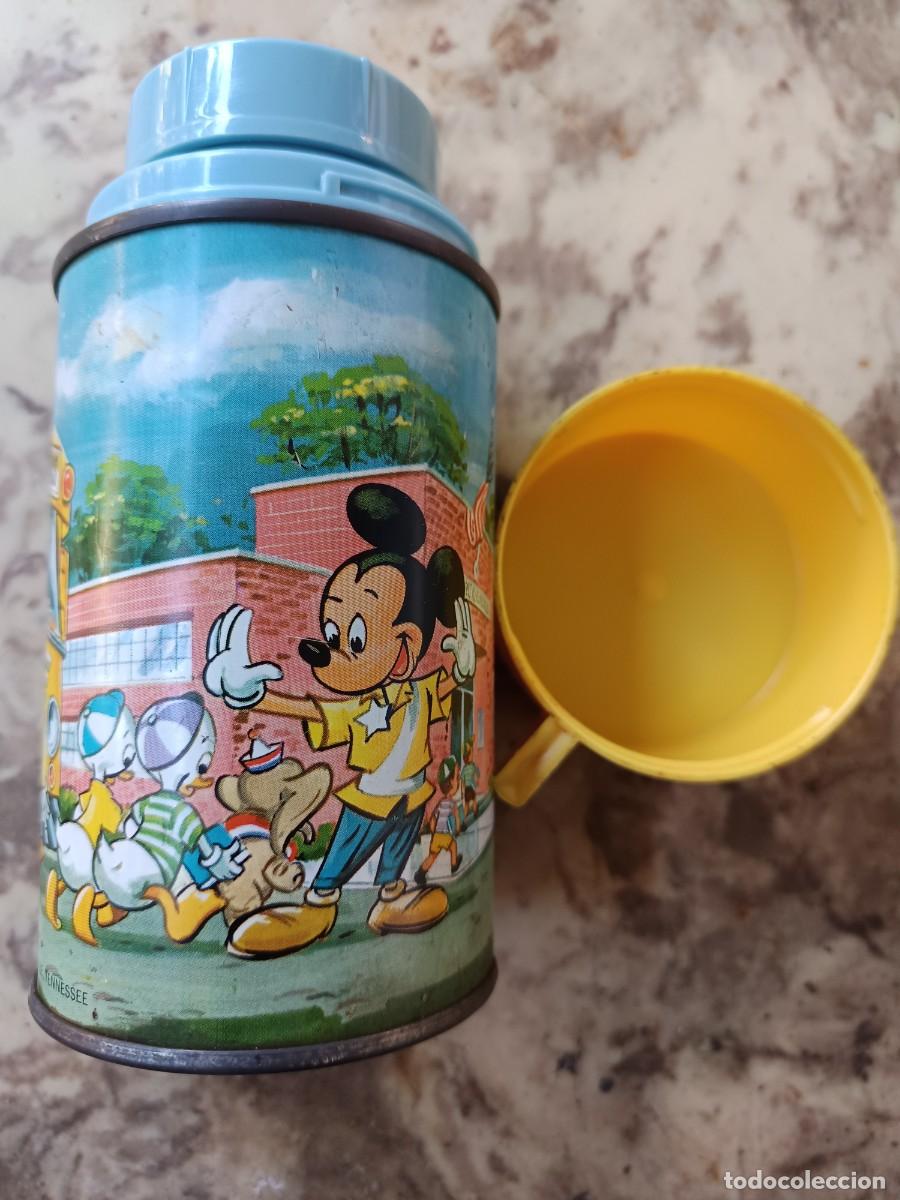 Figuras de goma y PVC: Termo Infantil litografiado con mickey pluto y m&aacute;s, marca ALADIN