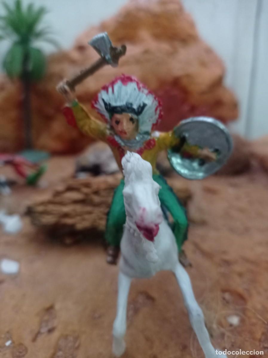 Figuras de goma y PVC: Indio con caballo de comansi - Foto 1
