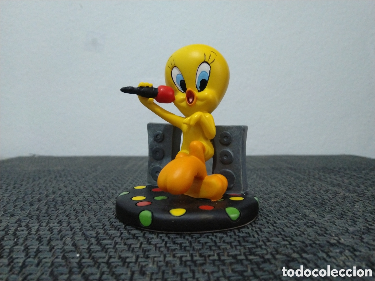 Figuras de Borracha e PVC: FIGURA RESINA TWEETY PIOLIN WARNER BROSS 8CM KARAOKE CANTANTE SINGER