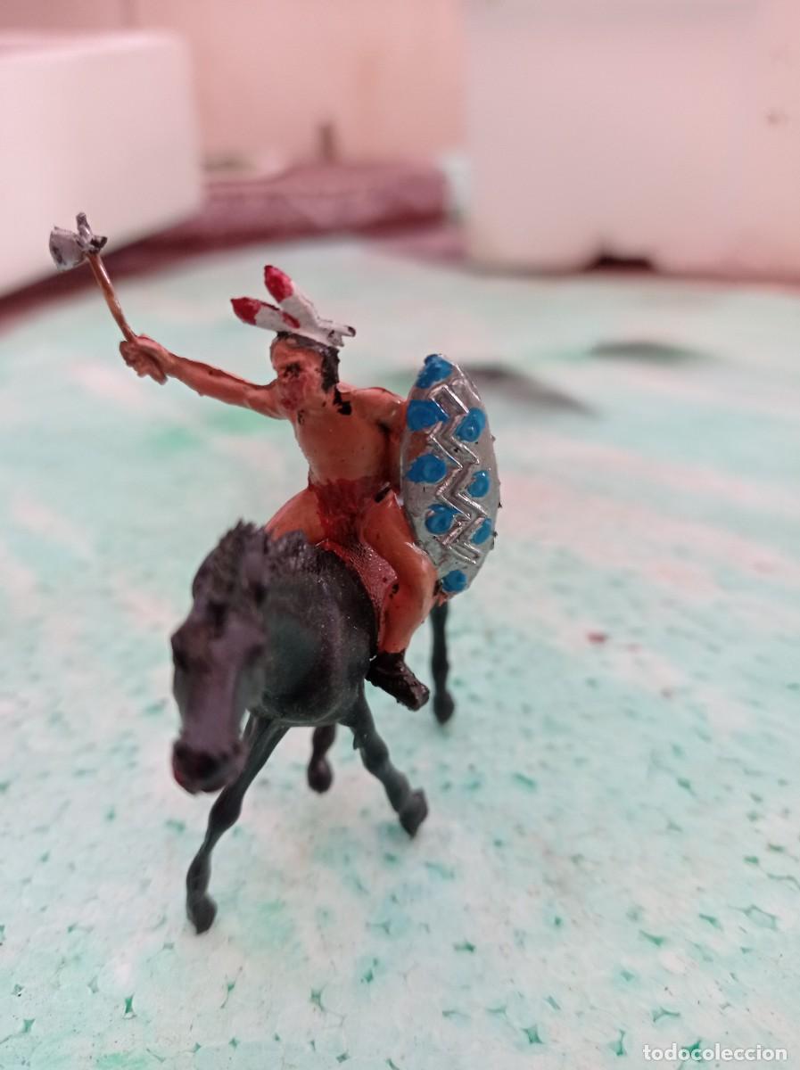 Figuras de goma y PVC: Indio con caballo de comansi - Foto 1