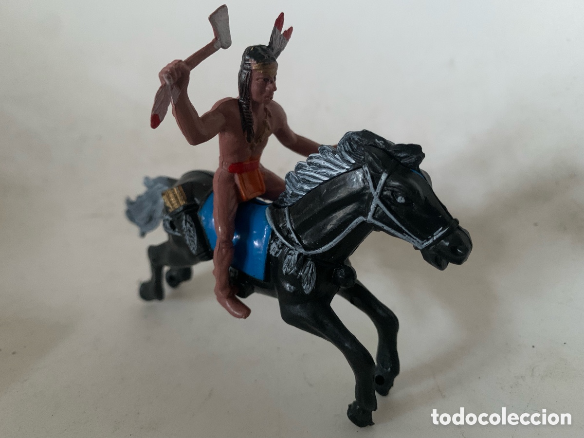 Figuras de goma y PVC: Figuras indio a caballo pl&aacute;stico - Foto 1