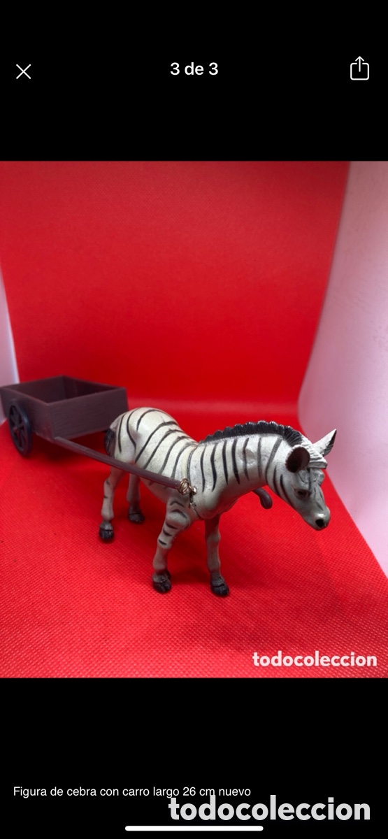 Figuras de goma y PVC: CEBRA CON CARRO VINTAGE - Foto 2