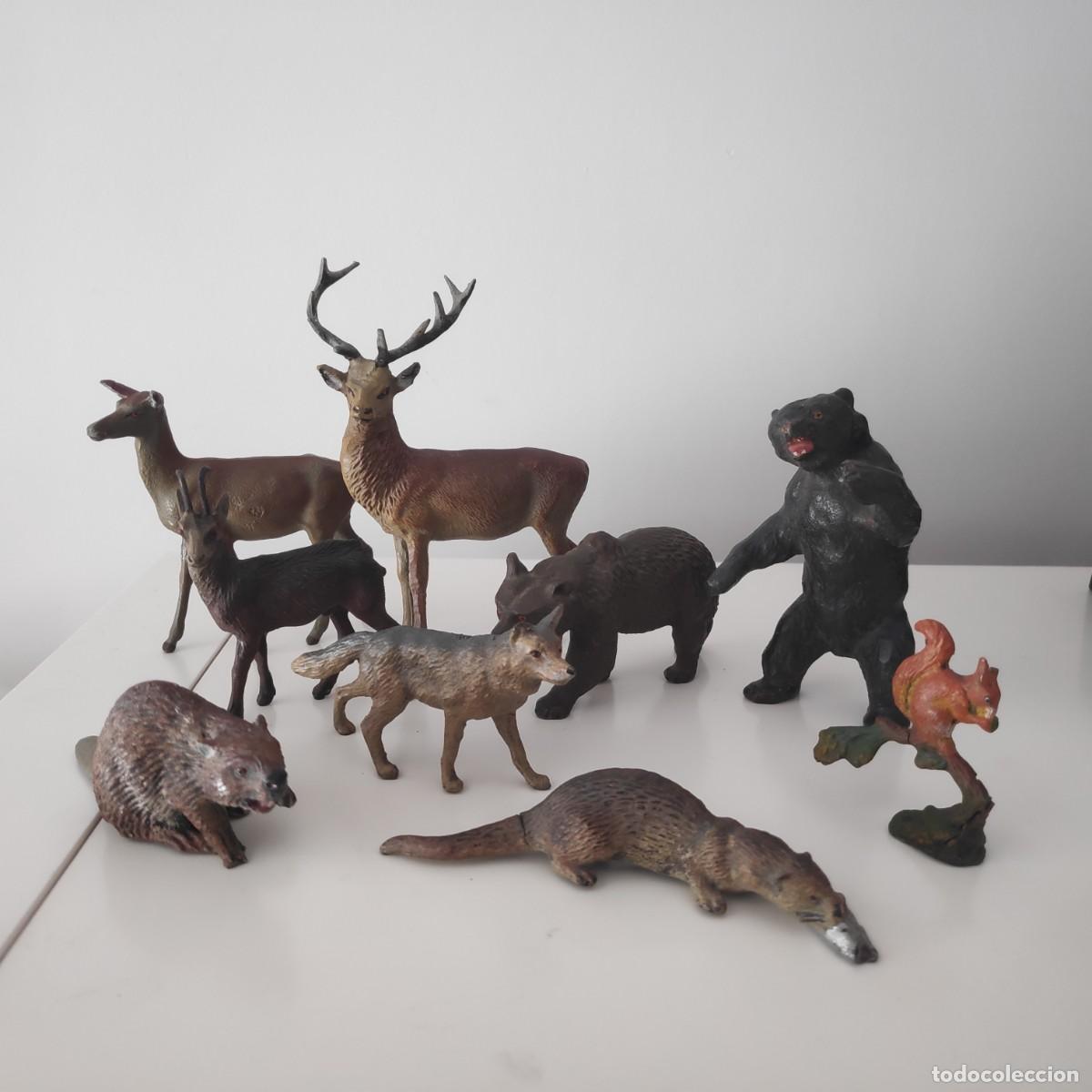 Figuras de goma y PVC: Animales de bosque Lineol compatibles con Elastolin, Comansi, etc - Foto 1