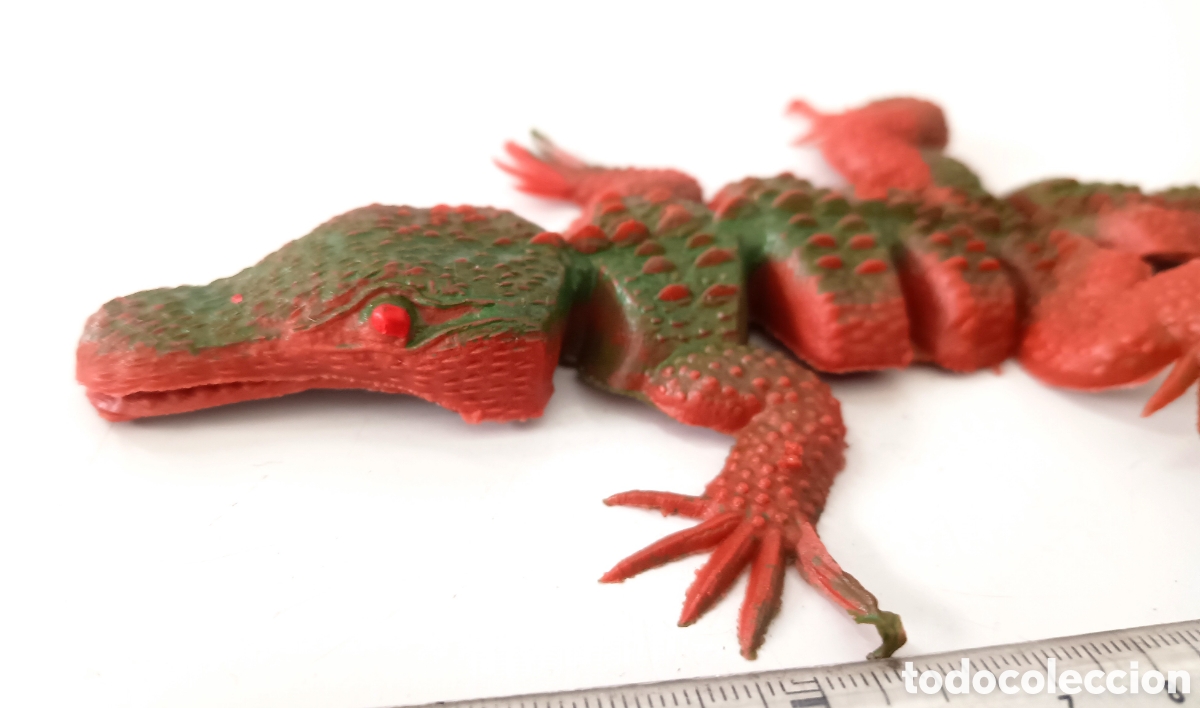 Figuras de Goma y PVC: Lagarto cocodrilo goma blanda jiggler mu&ntilde;eco juguete figura vintage