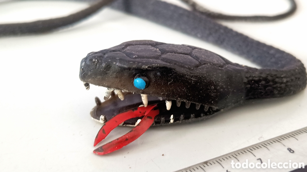 Figuras de Goma y PVC: Serpiente goma blanda jiggler mu&ntilde;eco juguete figura vintage