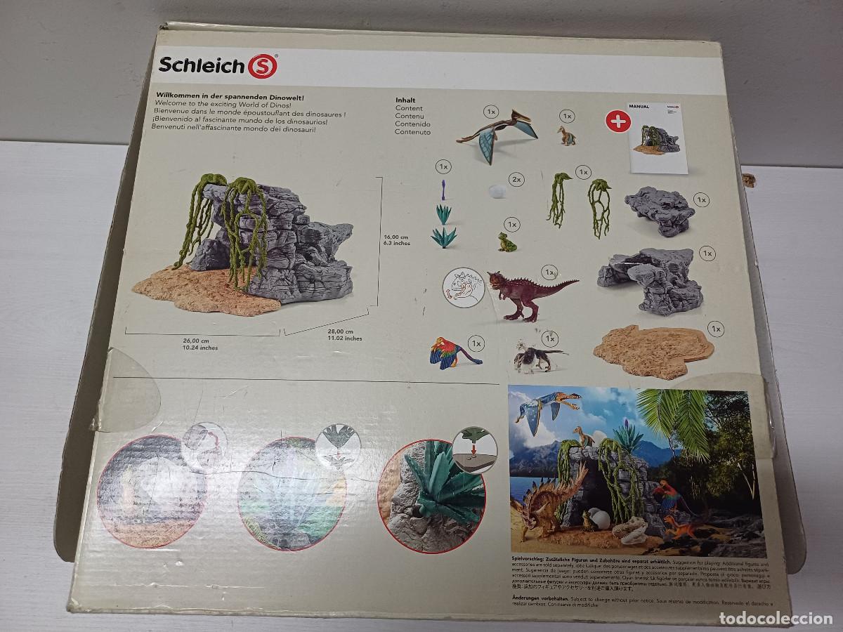 Figuras de goma y PVC: SET DE DINOSAURIOS CON CUEVA SCHLEICH. - Foto 9