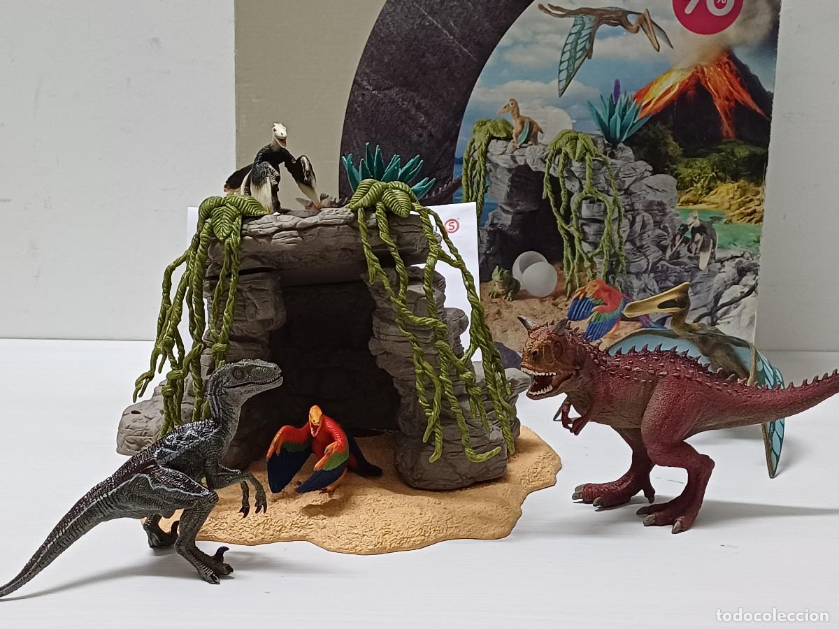 Figuras de goma y PVC: SET DE DINOSAURIOS CON CUEVA SCHLEICH. - Foto 2