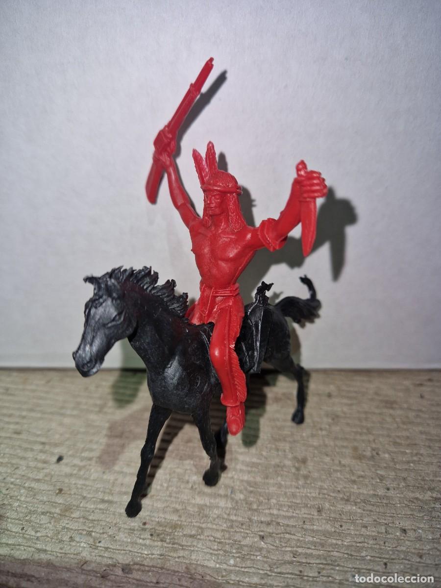 Figuras de goma y PVC: INDIO Y CABALLO FIGURA DEL OESTE - NUEVO - Foto 1