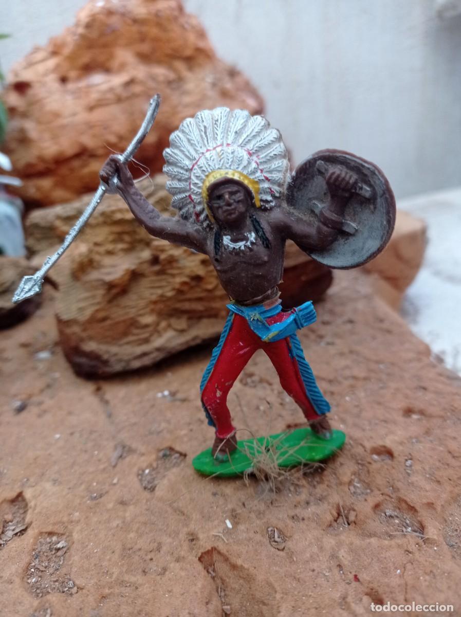 Figuras de goma y PVC: Indio con lanza de comansi - Foto 1