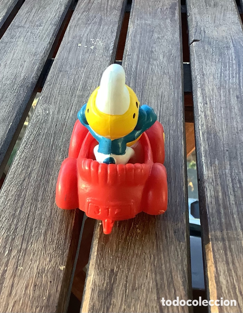 Figuras de goma y PVC: PITUFO EN COCHE-SCHLEICH-1981 - Foto 3