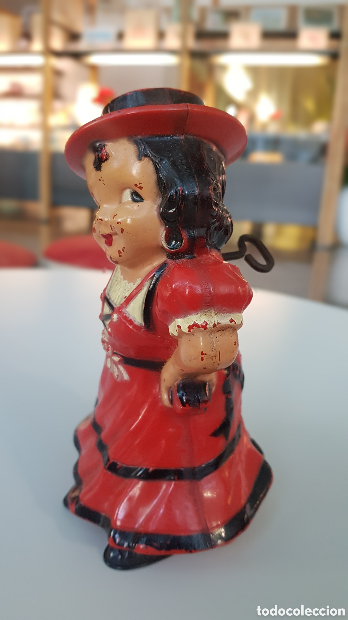 Figuras de goma y PVC: Mu&ntilde;eca flamenca a cuerda de platico. Irwin - Foto 2