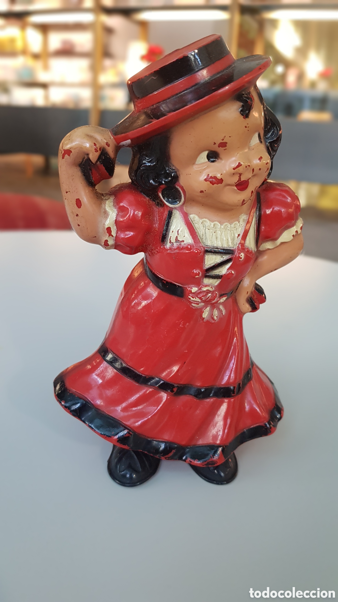 Figuras de goma y PVC: Mu&ntilde;eca flamenca a cuerda de platico. Irwin - Foto 1