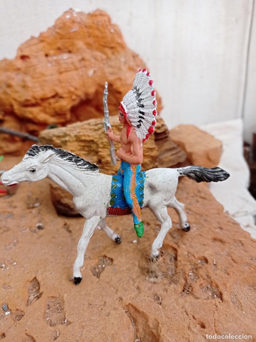 Figuras de goma y PVC: Indio con caballo de jecsan - Foto 2