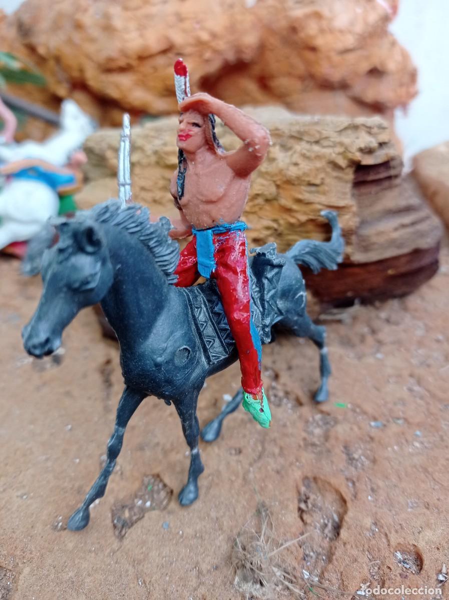 Figuras de goma y PVC: Indio con caballo de jecsan - Foto 1