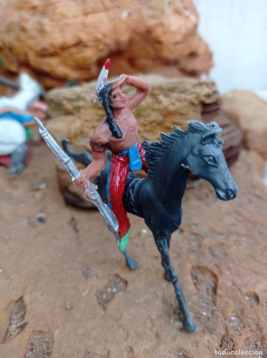 Figuras de goma y PVC: Indio con caballo de jecsan - Foto 2