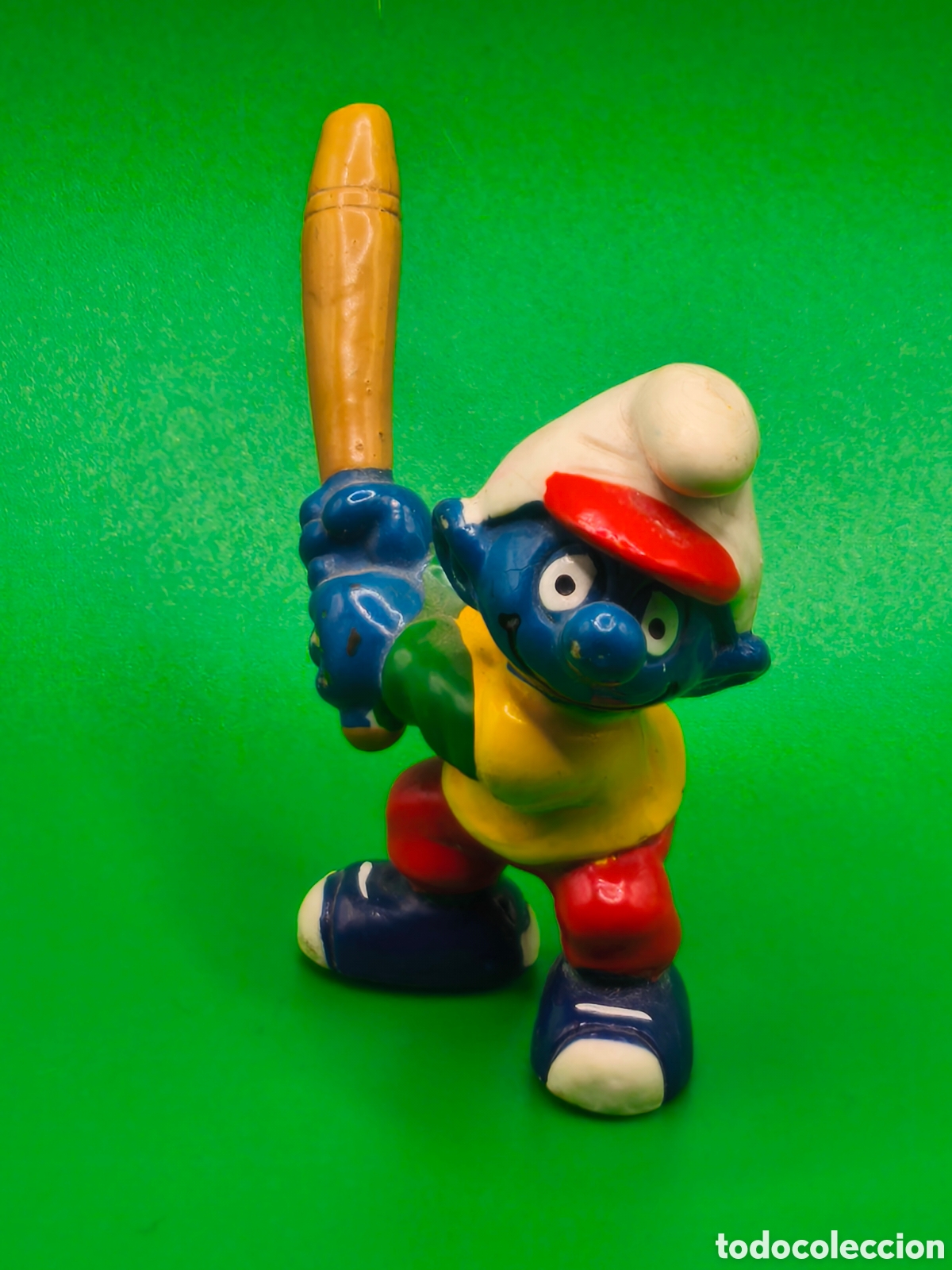 Figuras de goma y PVC: Figura Pitufo Bateador. - Foto 1