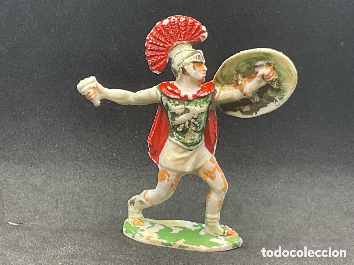 Figuras de Goma y PVC: Antigua Figura en Pl&aacute;stico. Soldado Batalla de Romanos contra Cartagineses. Rojas y Malaret.