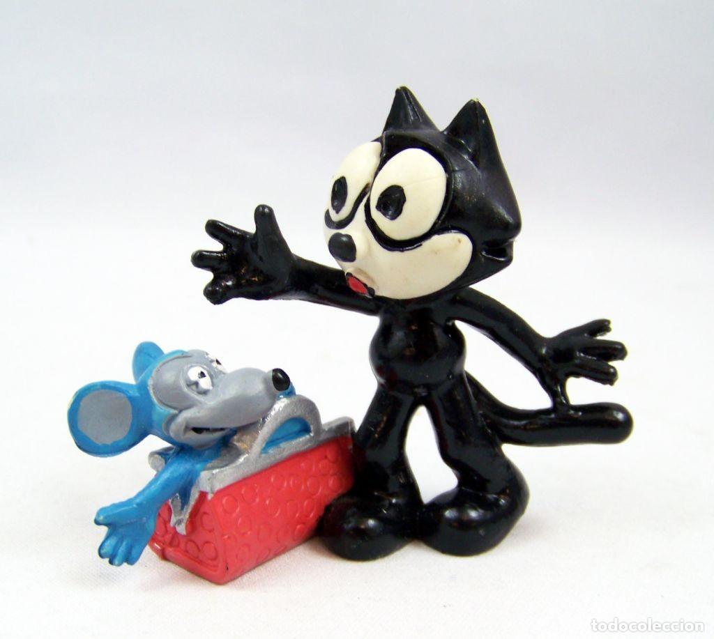 Figuras de goma y PVC: FIGURA DE GOMA - PVC, FELIX EL GATO MALETA CON RAT&Oacute;N, COMICS SPAIN, A&Ntilde;O 1987, PERFECTA.