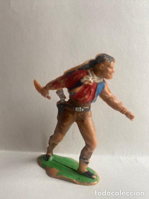 Figuras de goma y PVC: VAQUERO A PIE DE REAMSA CON CUCHILLO EN PL&Aacute;STICO - Foto 1
