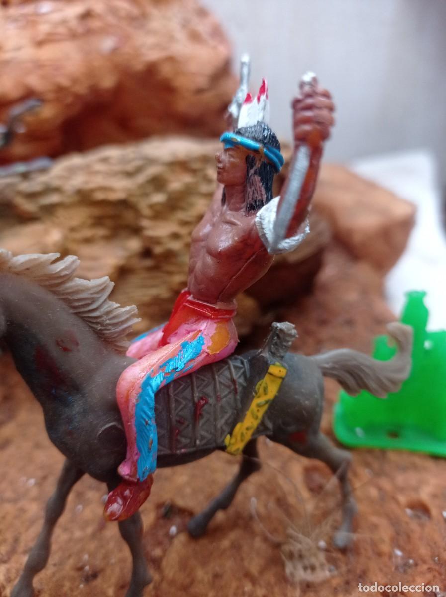 Figuras de goma y PVC: Indio con caballo de comansi - Foto 2