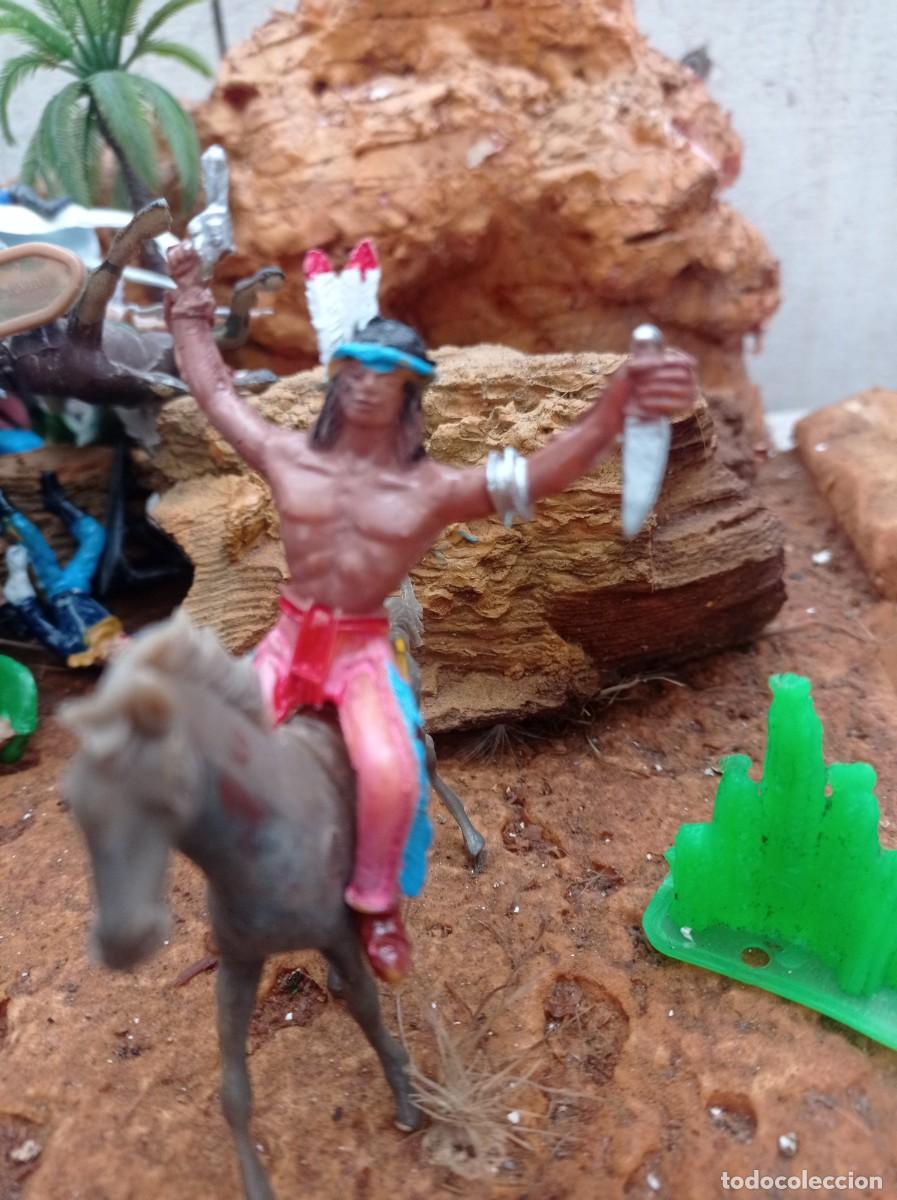 Figuras de goma y PVC: Indio con caballo de comansi - Foto 1