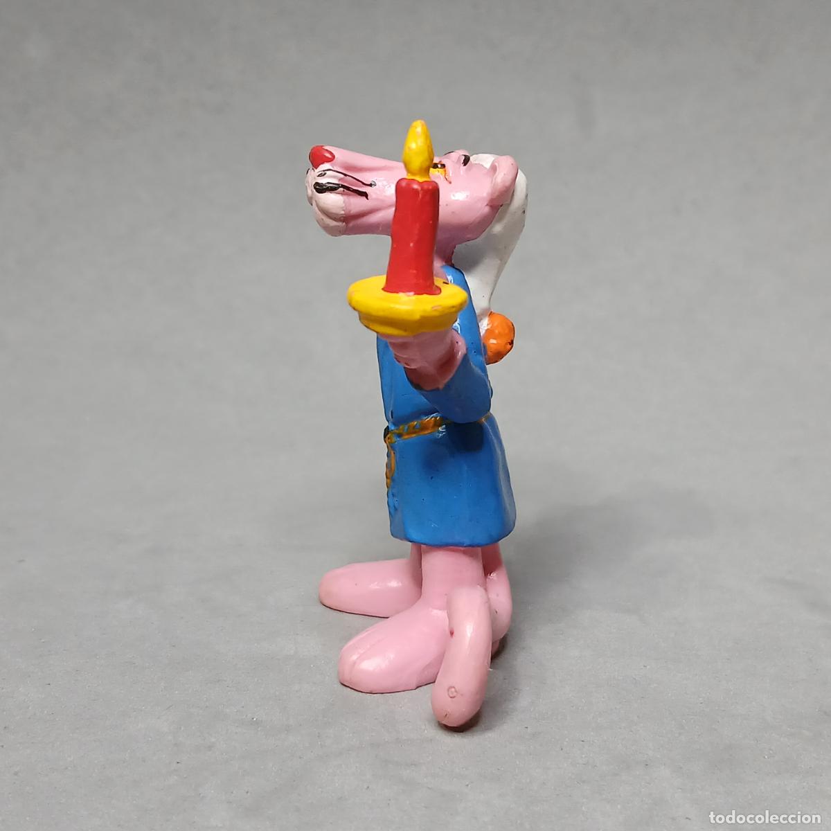 Figuras de goma y PVC: Pantera rosa en bat&iacute;n con vela de BULLY a&ntilde;o 1983 - Foto 2