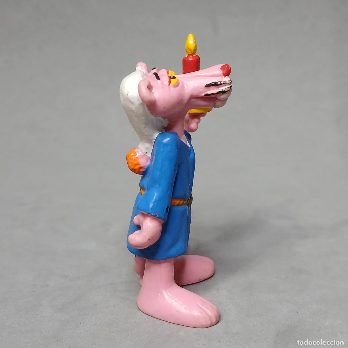 Figuras de goma y PVC: Pantera rosa en bat&iacute;n con vela de BULLY a&ntilde;o 1983 - Foto 4