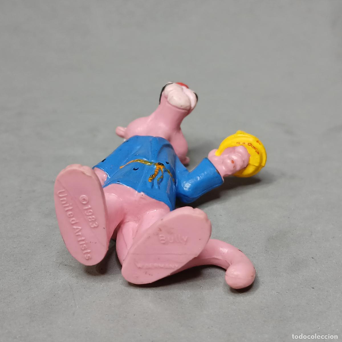 Figuras de goma y PVC: Pantera rosa en bat&iacute;n con vela de BULLY a&ntilde;o 1983 - Foto 5