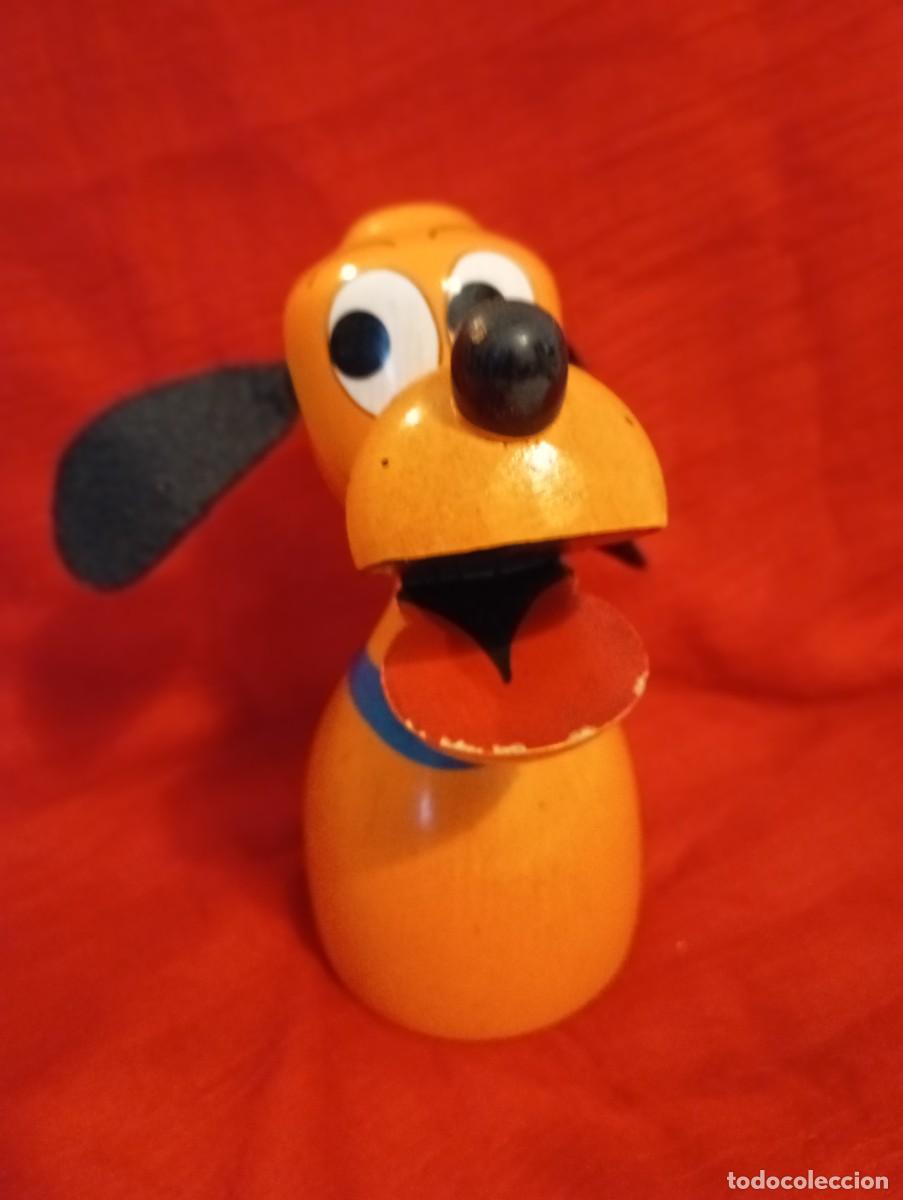 Figuras de goma y PVC: Pluto Disney hucha de madera a&ntilde;os 70 - Foto 1