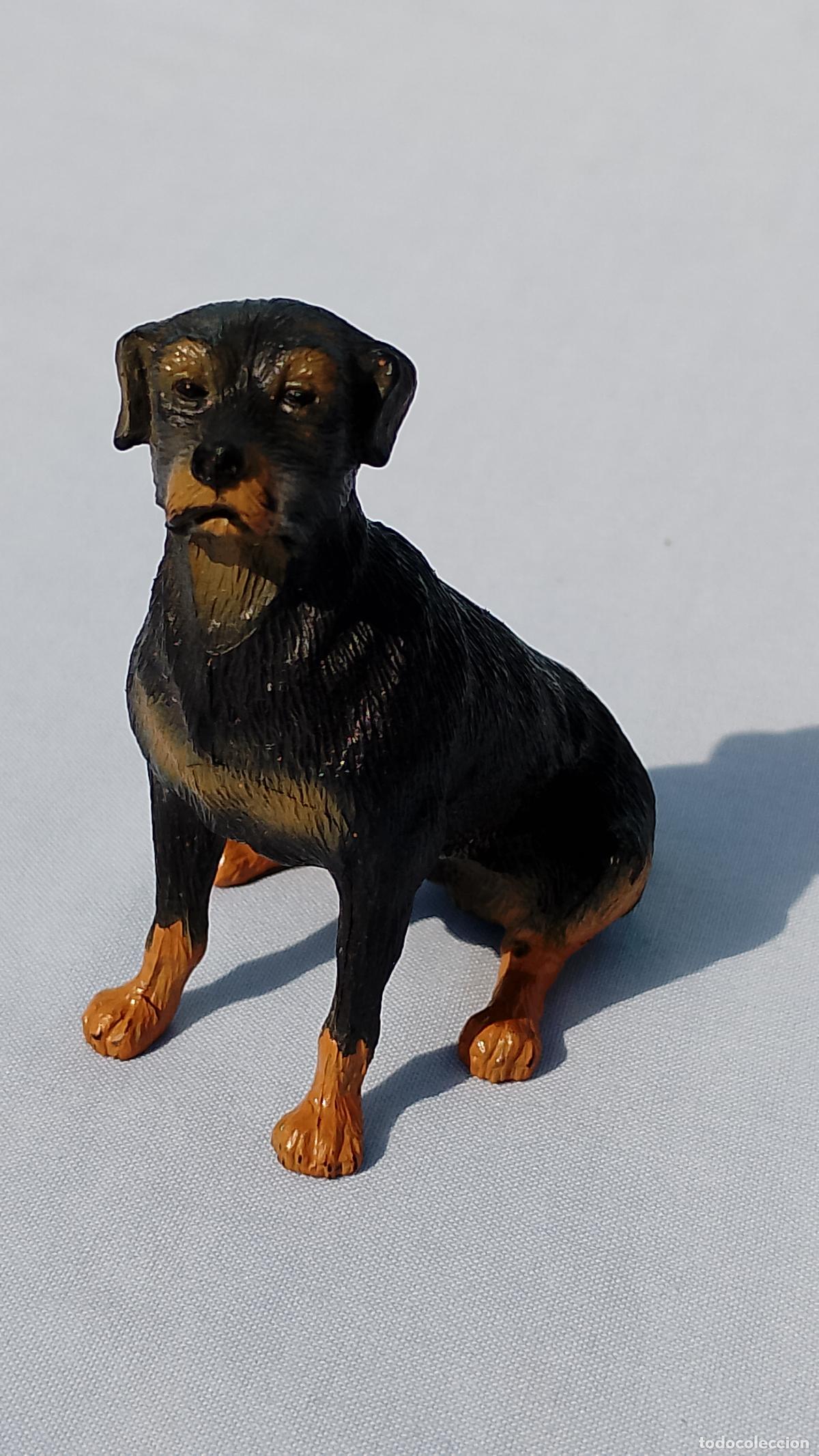 Figuras de Goma y PVC: Antigua figura Perro Rottweiler realista