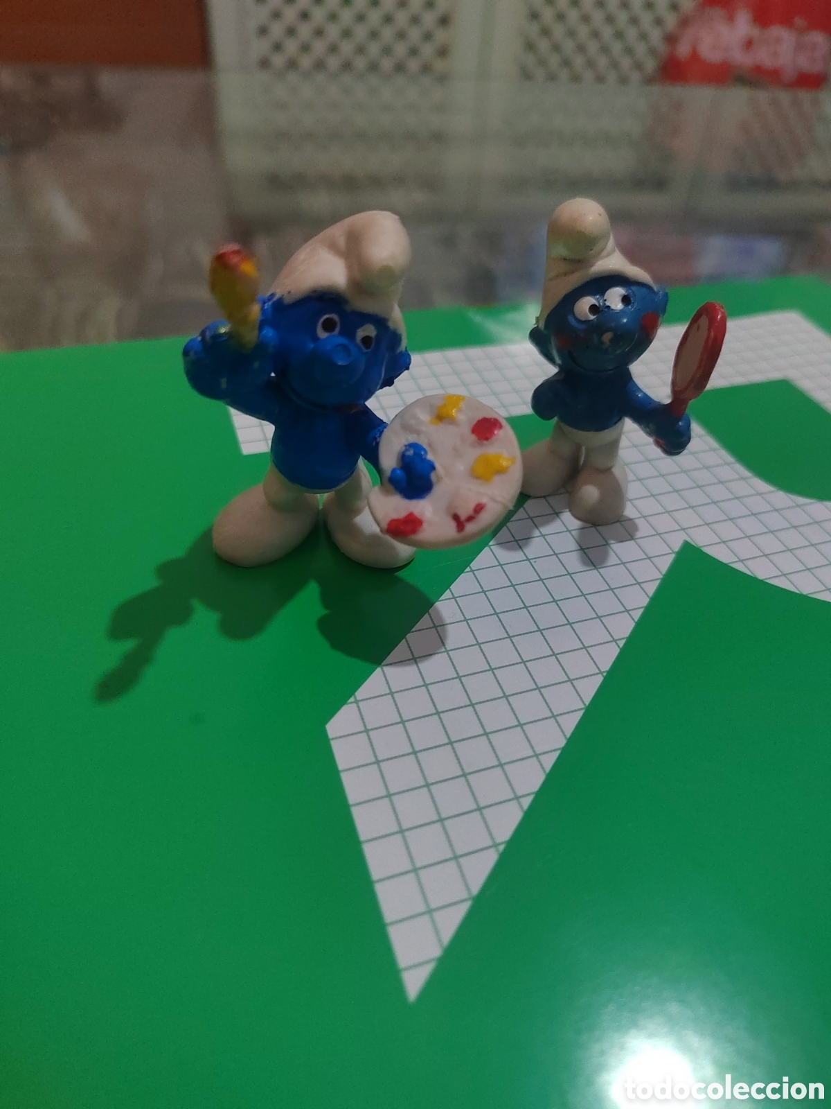 Figuras de goma y PVC: Pareja de pitufos vintage - Foto 1