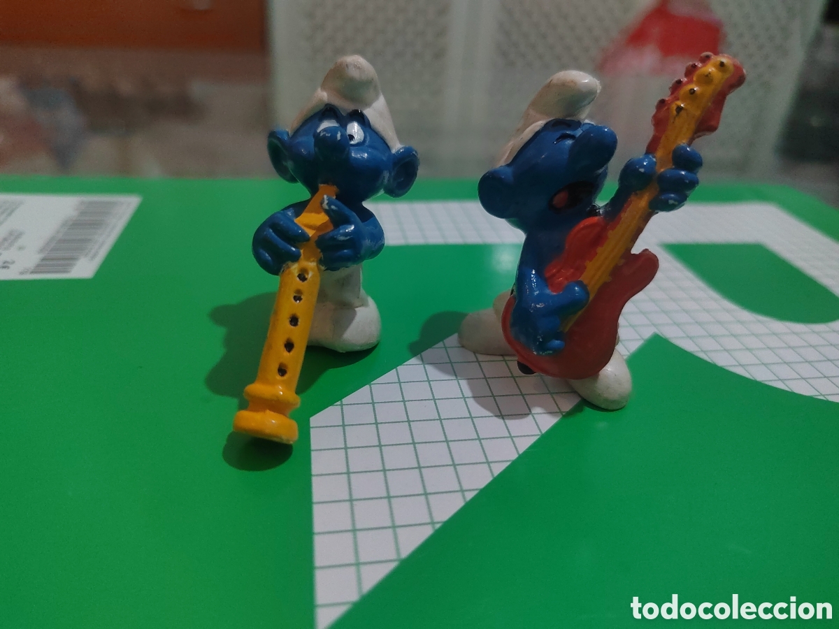 Figuras de goma y PVC: Pareja de pitufos vintage - Foto 1