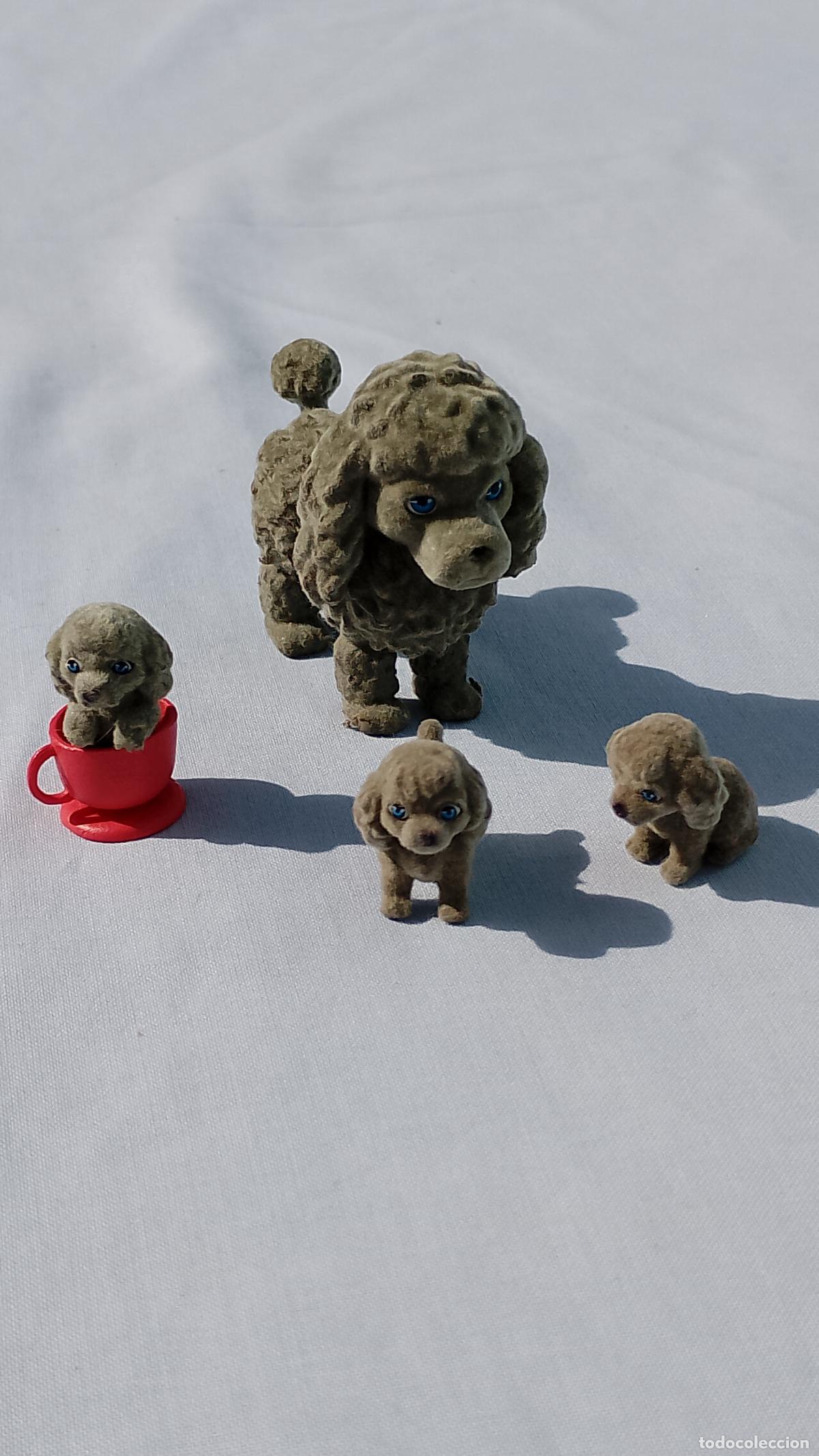Figuras de Goma y PVC: Antiguas figuras familia Perros colecci&oacute;n Puppy in my Pocket, aterciopelados
