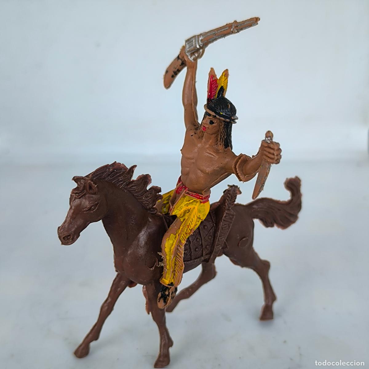 Figuras de goma y PVC: INDIO CON CABALLO COMANSI OESTE - Foto 2
