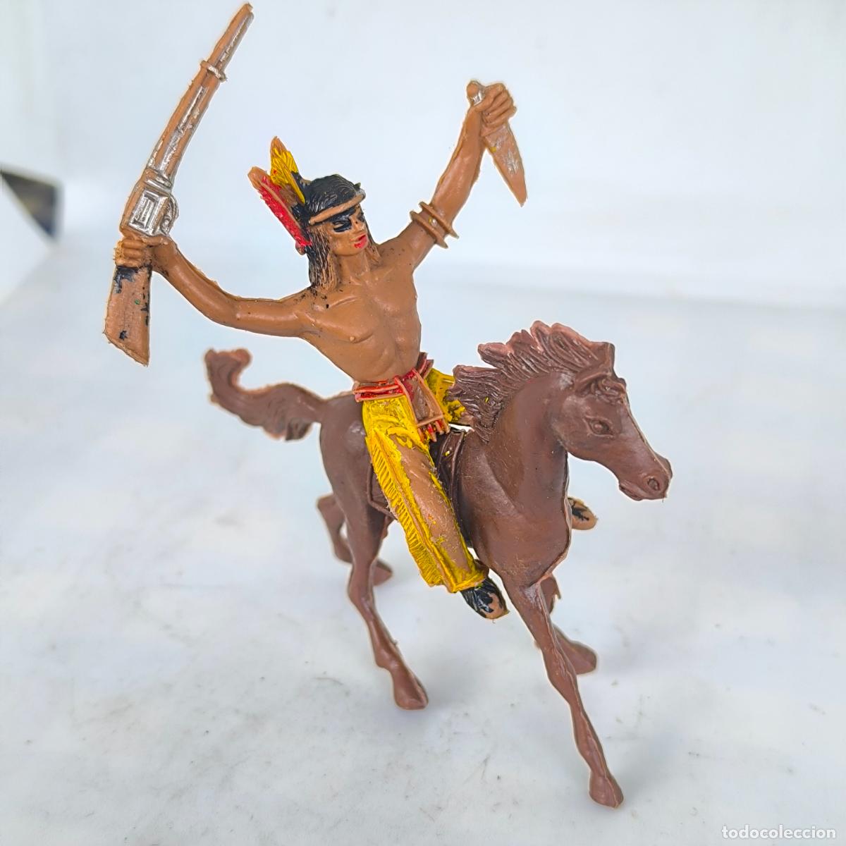 Figuras de goma y PVC: INDIO CON CABALLO COMANSI OESTE - Foto 1