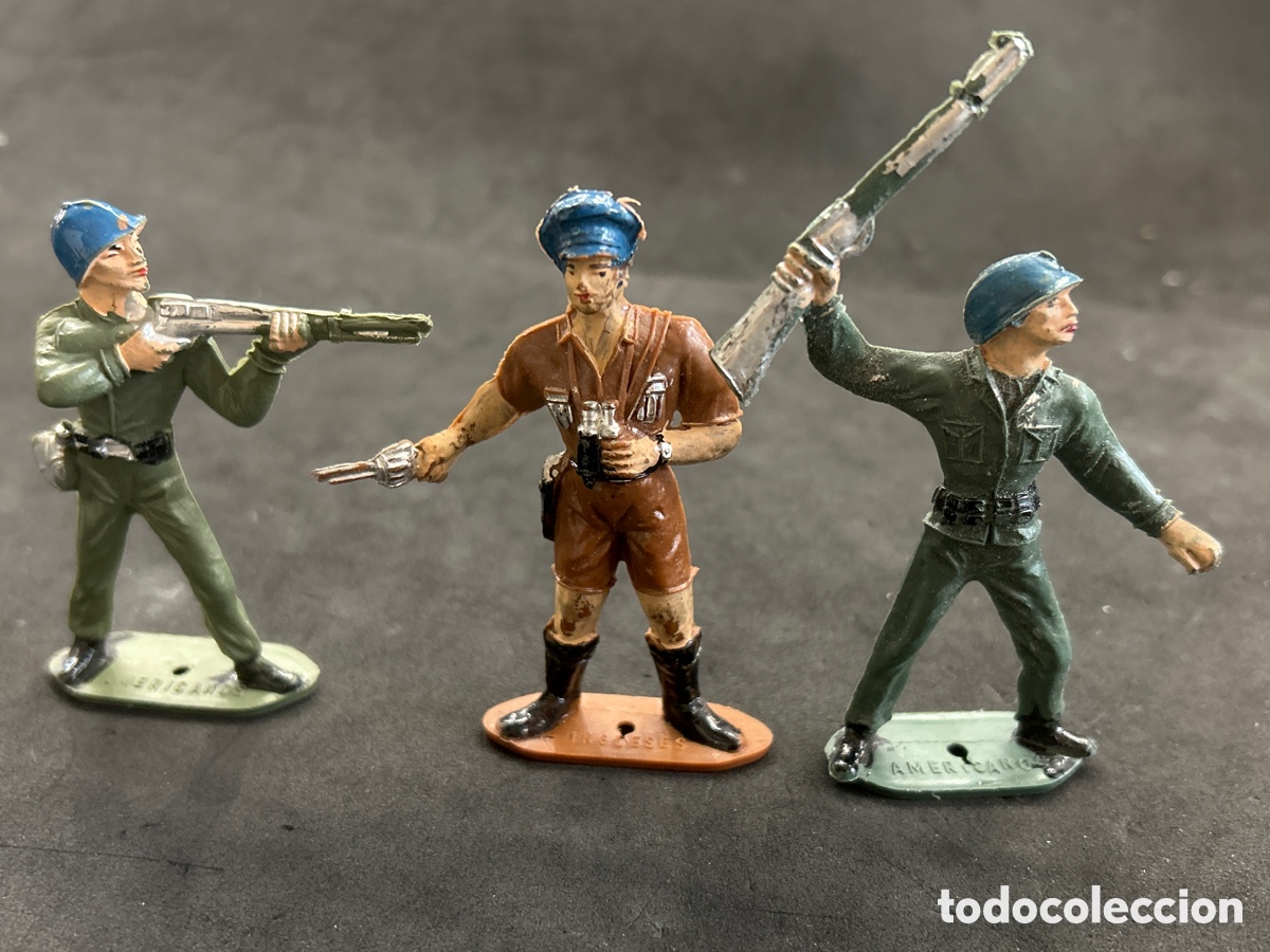 Figuras de goma y PVC: Lote 3 soldados Comansi - Foto 1