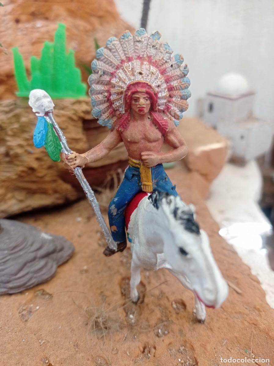 Figuras de goma y PVC: Indio con caballo de jecsan - Foto 1