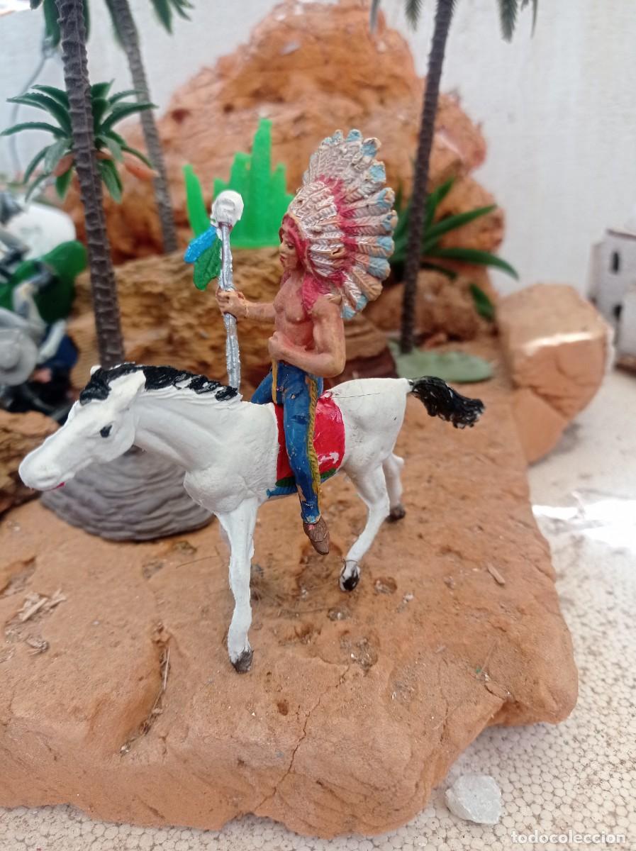 Figuras de goma y PVC: Indio con caballo de jecsan - Foto 2