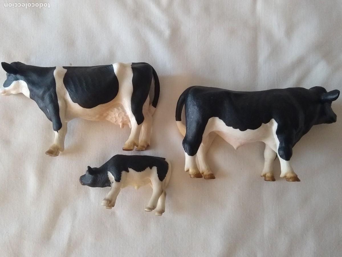 Figuras de goma y PVC: Vaca, toro y ternero marca Schleich - Foto 3