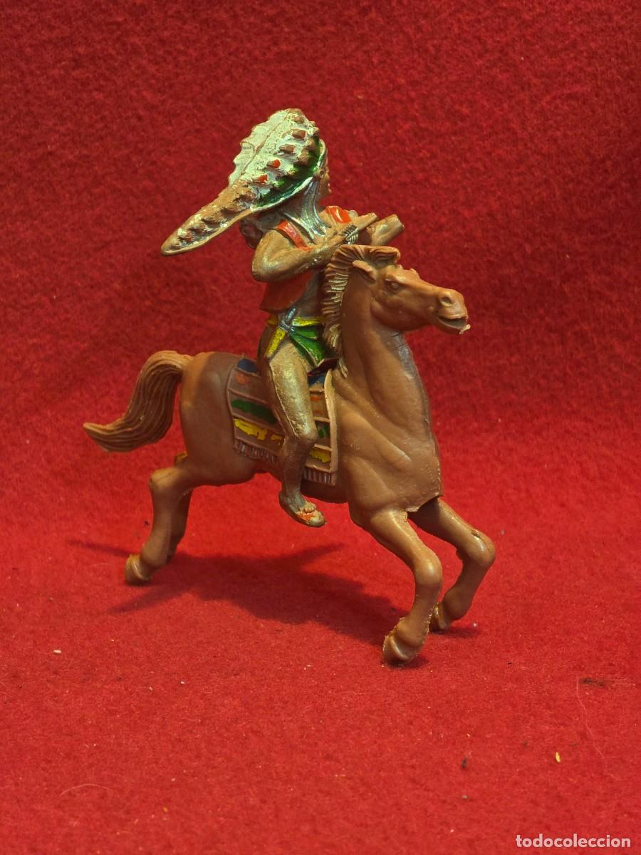 Figuras de goma y PVC: LAFREDO. LOTE FIGURAS INDIOS CON CABALLOS - Foto 3
