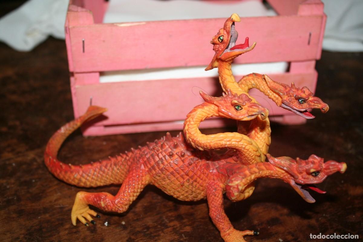 Figuras de goma y PVC: mu&ntilde;eca mu&ntilde;eco dragon 4 cabezas - Foto 2