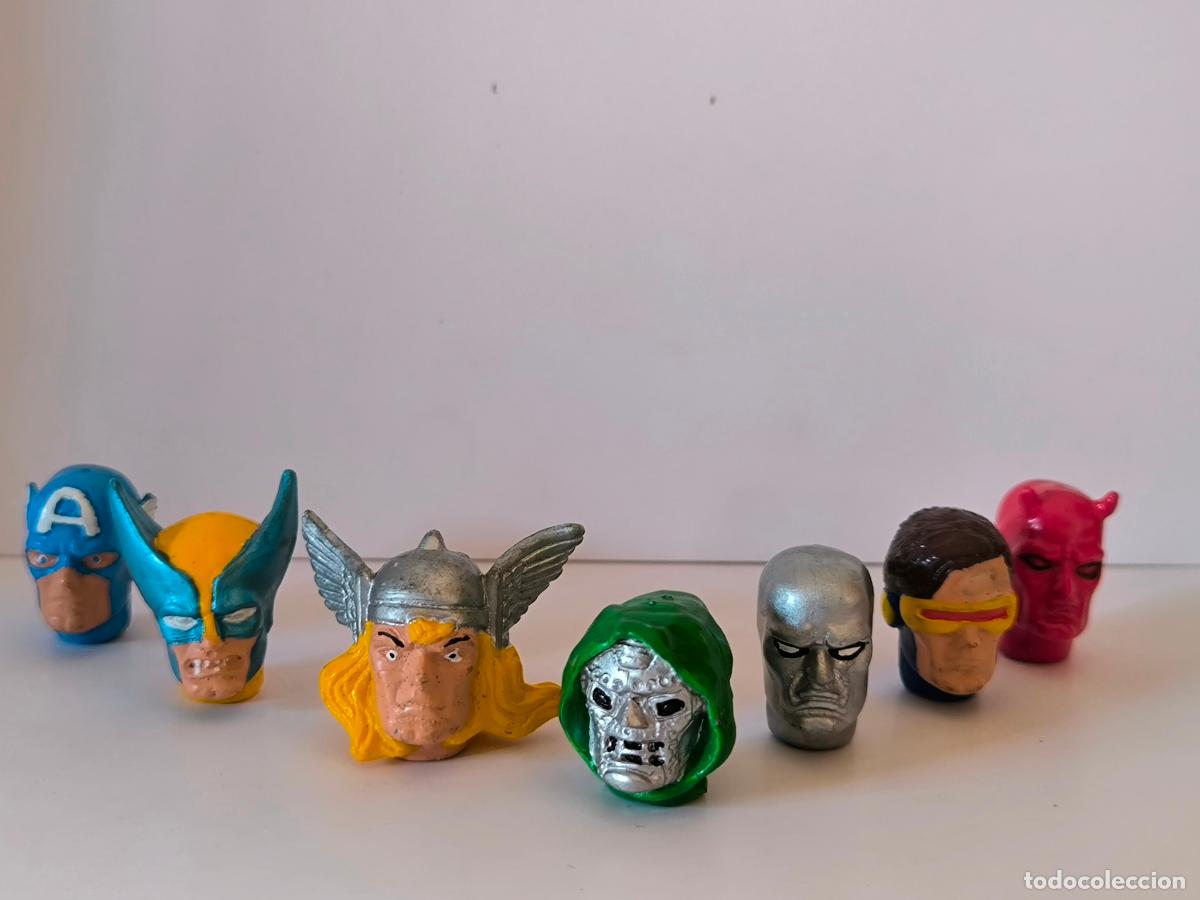 Lote 7 Cabezas Marvel - Capuchones para Lapiz - Yolanda - Pvc - 1996 - 2,5-3 Cm (GH1W)
