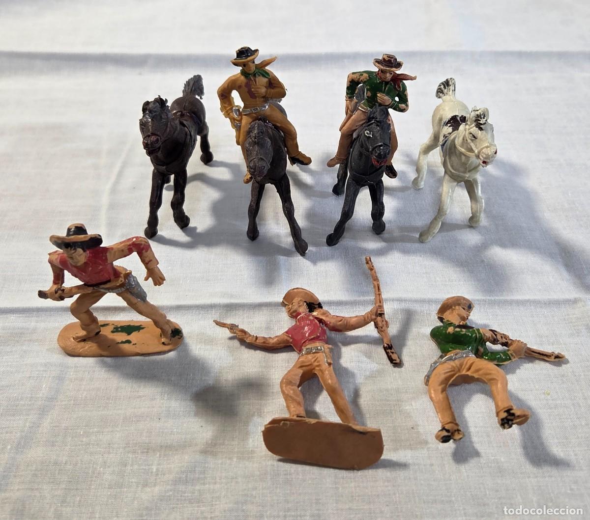 Figuras de goma y PVC: Conjunto de Figuras de Plastico de Vaqueros del Oeste - Foto 1