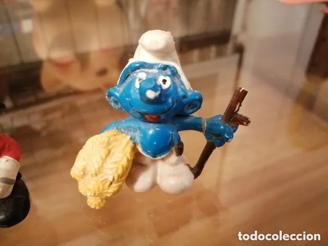 Figuras de goma y PVC: 2 PITUFOS, ANTIGUOS, PEYO - Foto 3