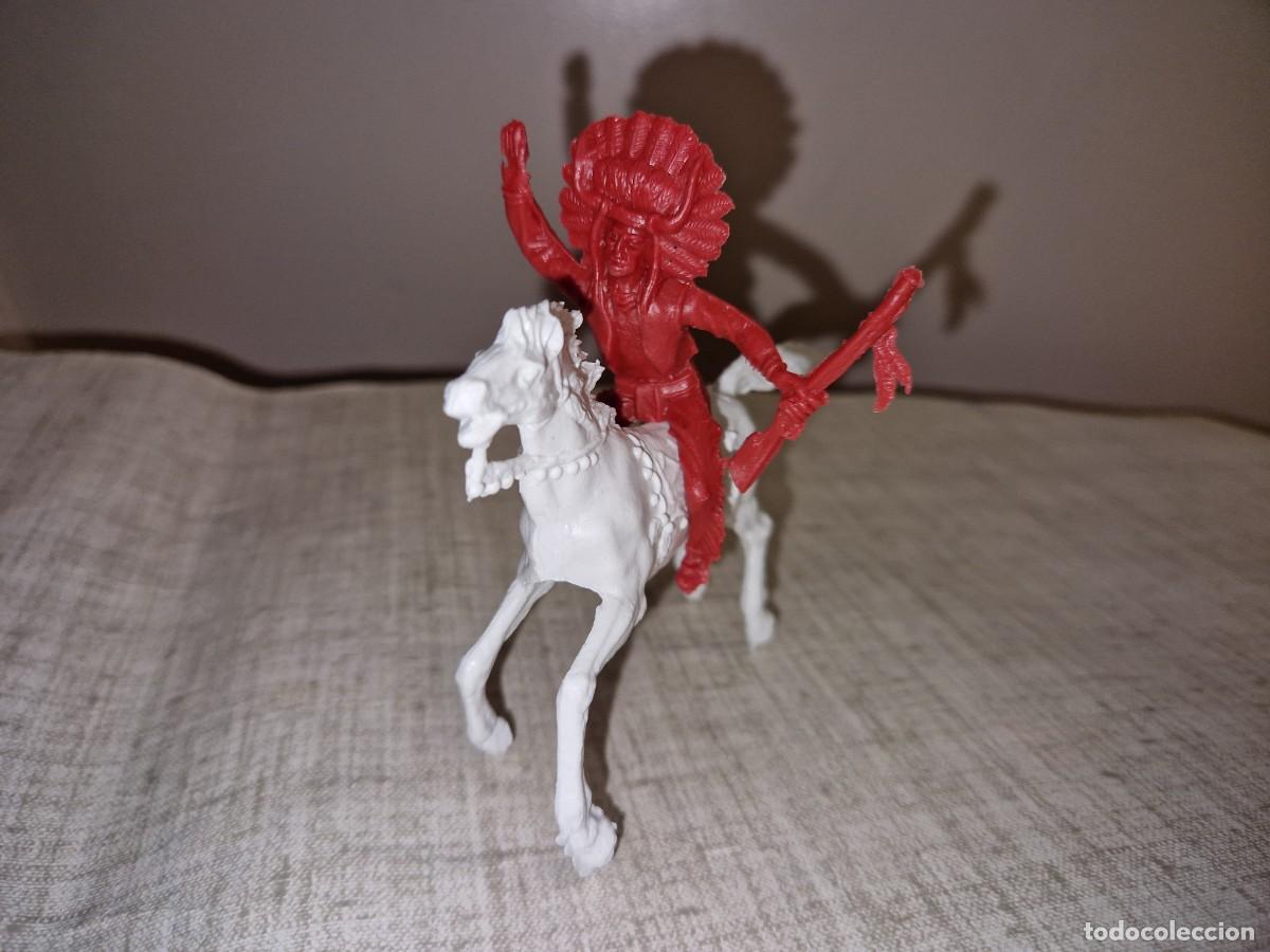 Figuras de goma y PVC: JEFE INDIO A CABALLO - Foto 1