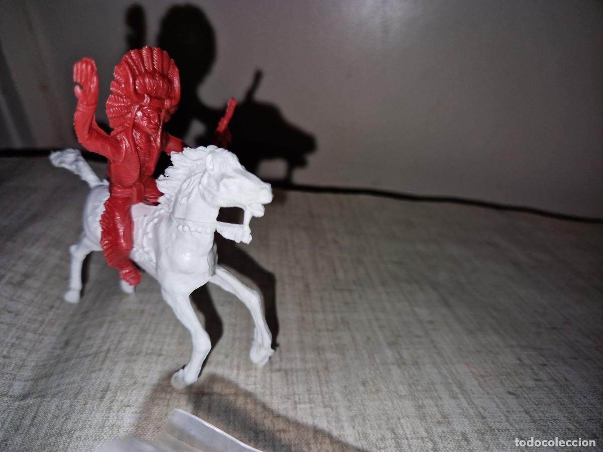 Figuras de goma y PVC: JEFE INDIO A CABALLO - Foto 2