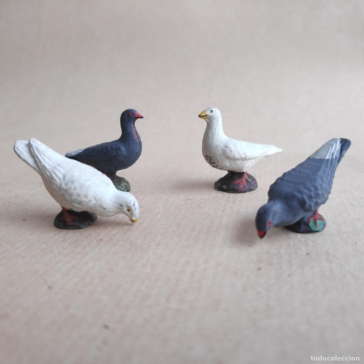 Figuras de goma y PVC: Palomas (Lineol 1950) - Foto 1