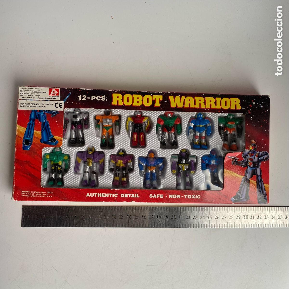 Figuras de goma y PVC: Caja con 12 figuras mu&ntilde;ecos Robot Warrior - Foto 1