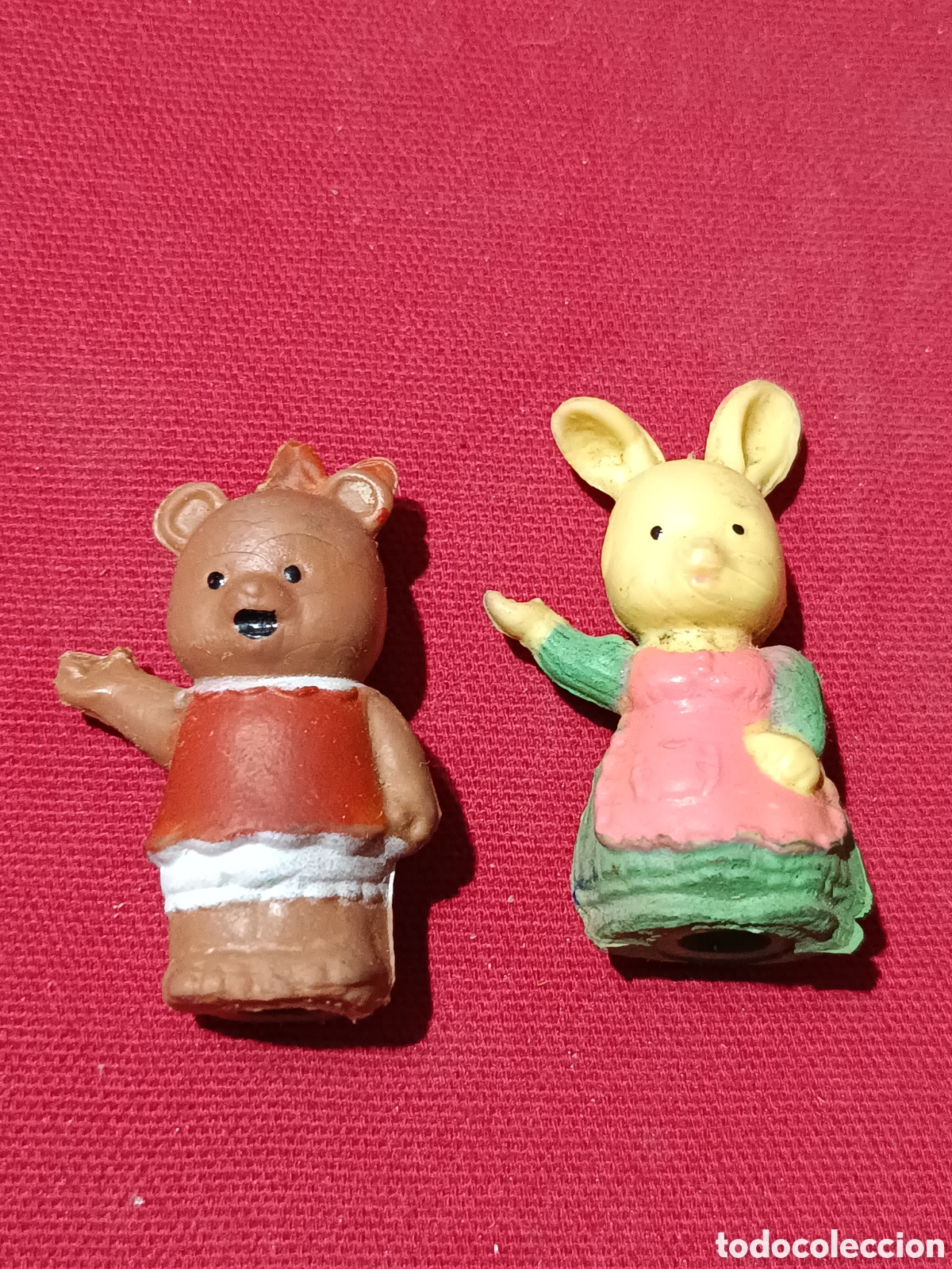 Figuras de goma y PVC: Pareja de figuras capuchon de La Aldea de Arce Bootleg - Foto 1